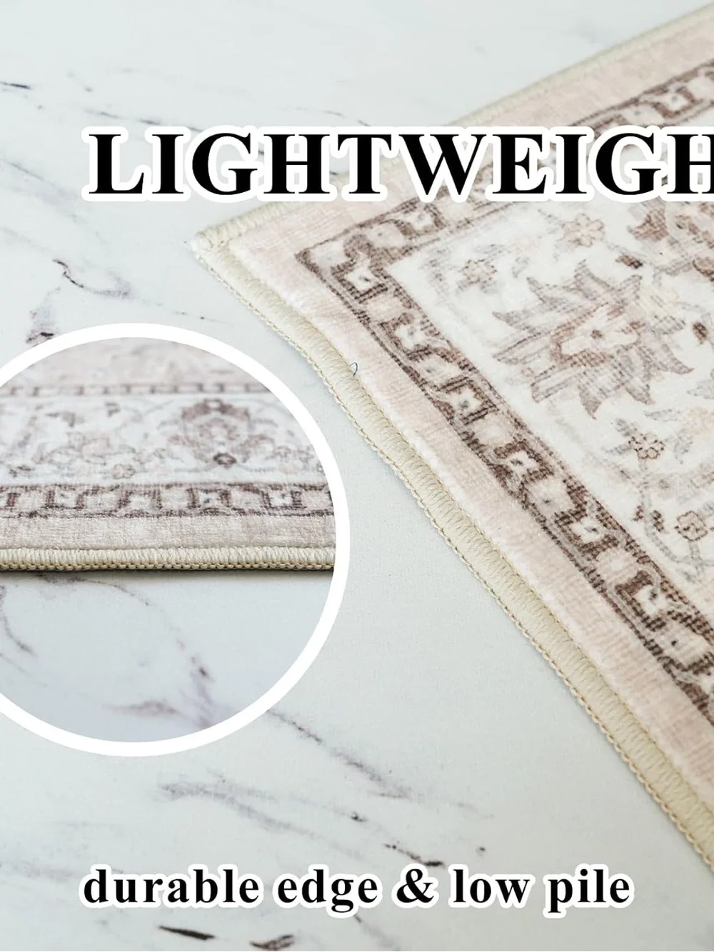 Classic Ivory Floral Runner Rug - Home Accents 2 feet by 6 feet